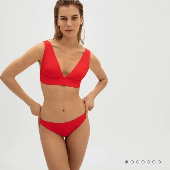 Everlane Red Triangle Bikini Top Medium - Picture 3 of 12